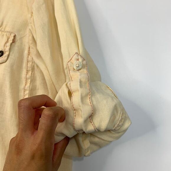 Tommy Bahama Shirt Mens M Medium Maze Linen Island Crafted Tab Sleeve Button Up - Picture 3 of 11